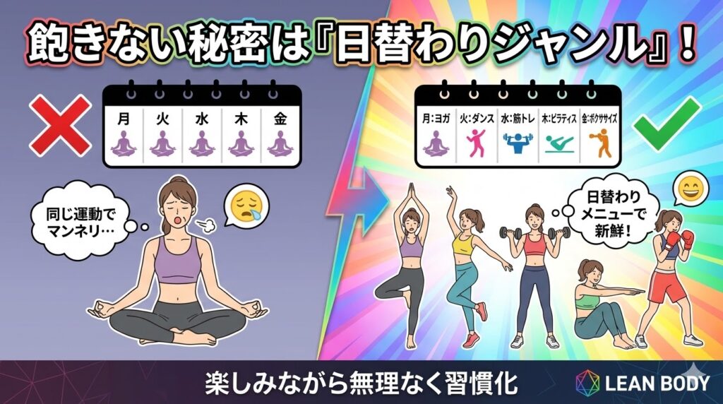 レッスンのバリエーションを持たせる