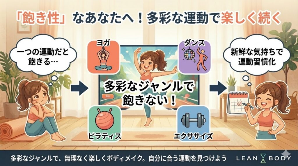 多様なジャンルの運動を楽しみたい人