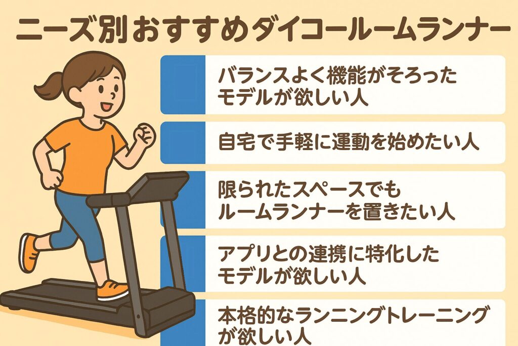 ニーズ別おすすめダイコーのルームランナー