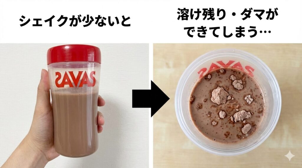 溶けにくく、ダマになりやすい