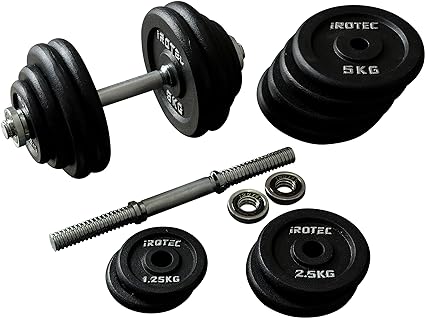 【握りやすさを求める人におすすめ】アイロテックアイアンダンベル20kgセット