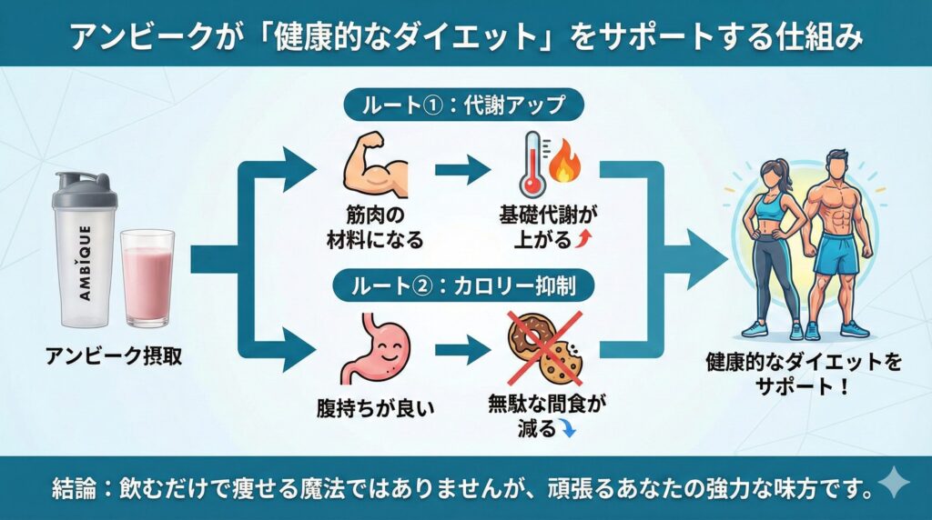 アンビークを飲むと痩せるって本当?