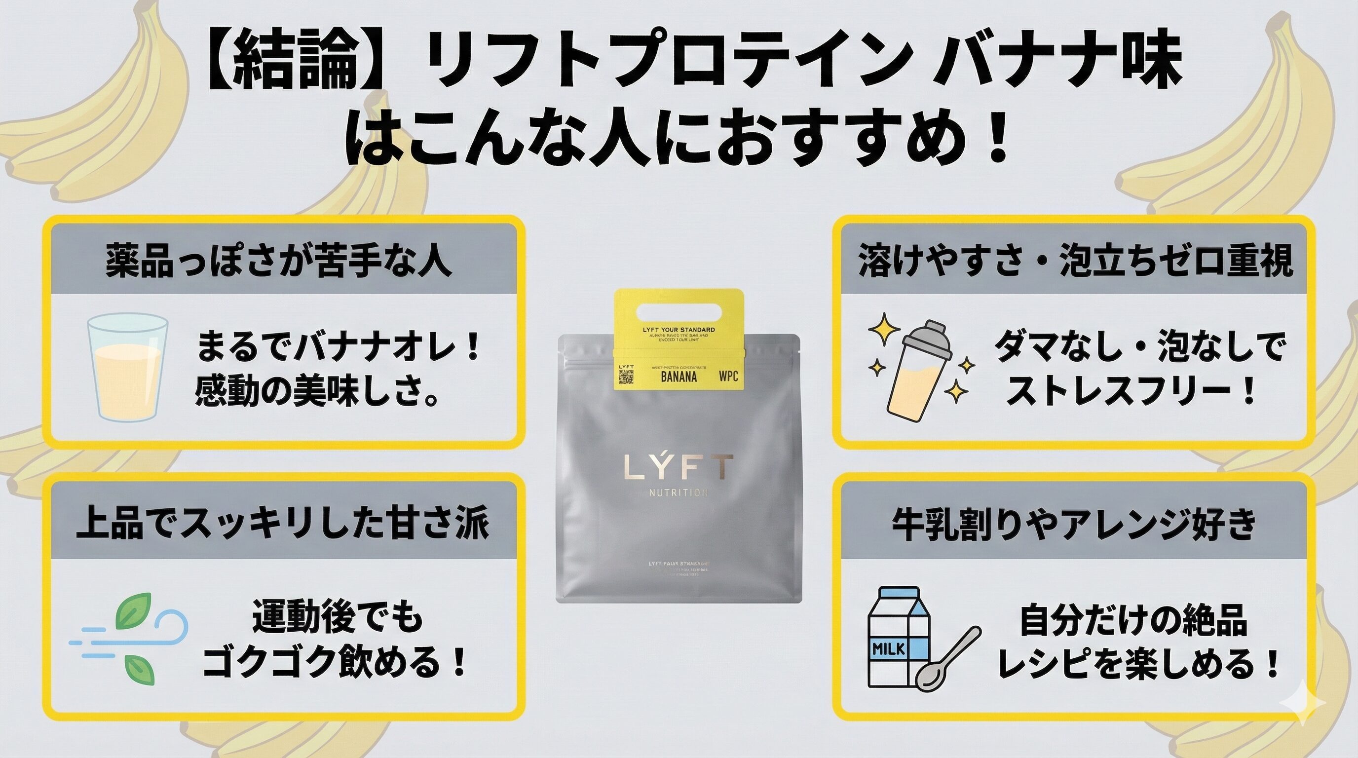 リフトプロテインバナナ味をおすすめする人