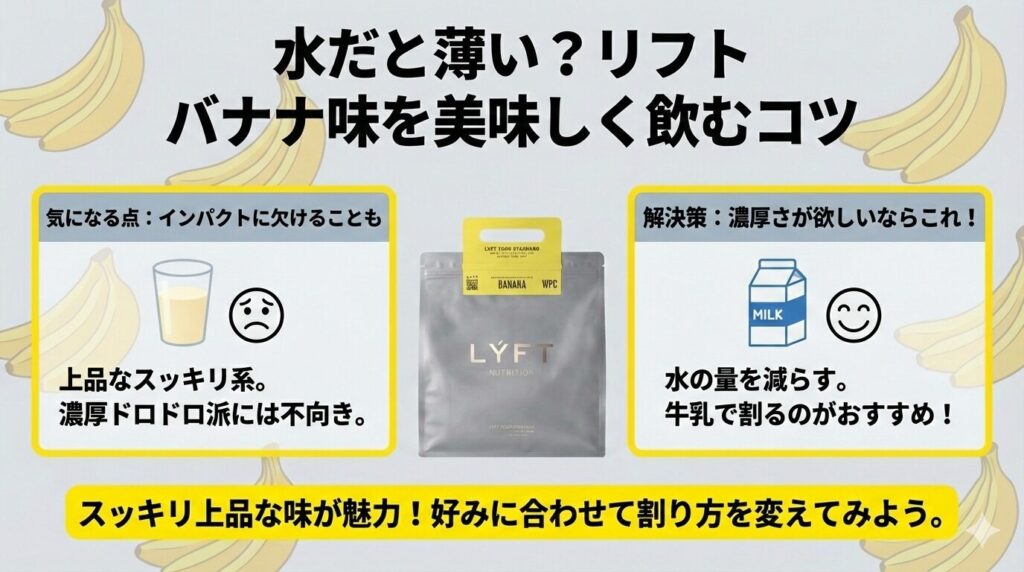 水で割ると、人によっては味が薄く感じる