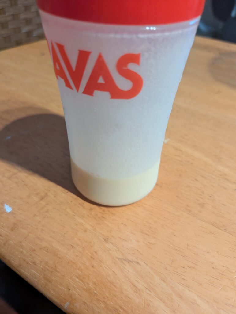 リフトプロテインシェイクした後