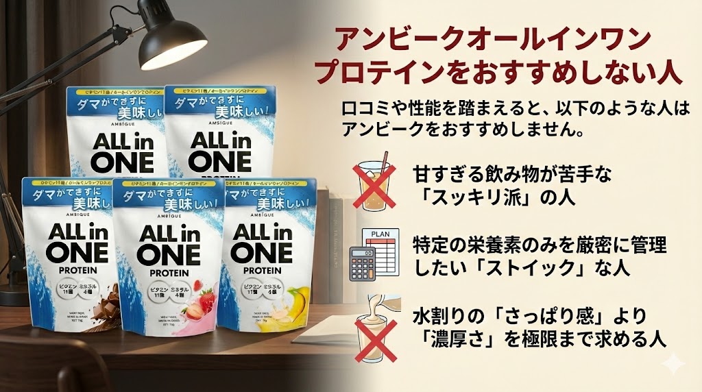 アンビークオールインワンプロテインをおすすめしない人