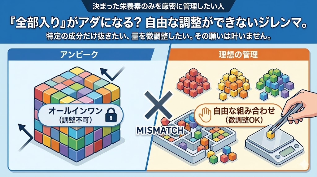 決まった栄養素のみを厳密に管理したい人