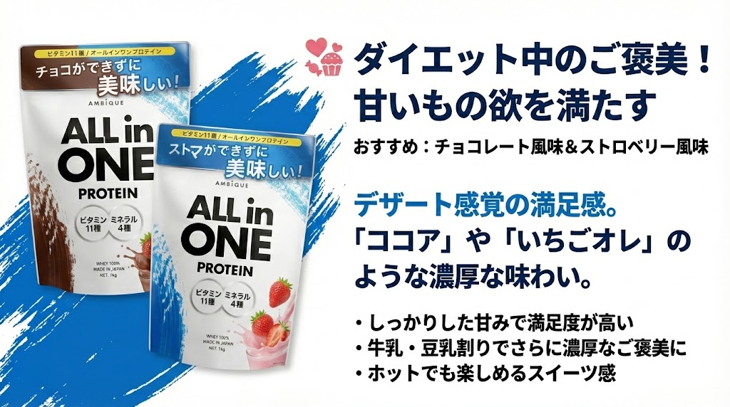 ダイエット中の甘いもの欲を満たしたい人【チョコレート風味・ストロベリー風味】