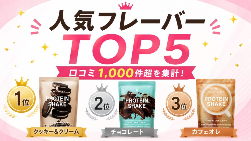 好みの味はどれ?バンビウォータープロテインの目的別おすすめフレーバー5選!