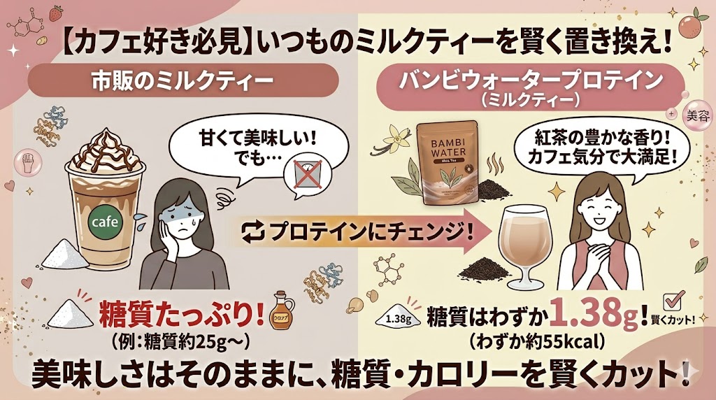 ミルクティー:普段からカフェの甘いドリンクを好んで飲む人向け