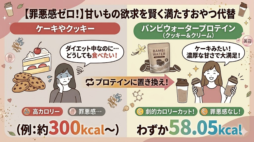 クッキー&クリーム:ダイエット中もケーキのような甘いお菓子を我慢できない人向け