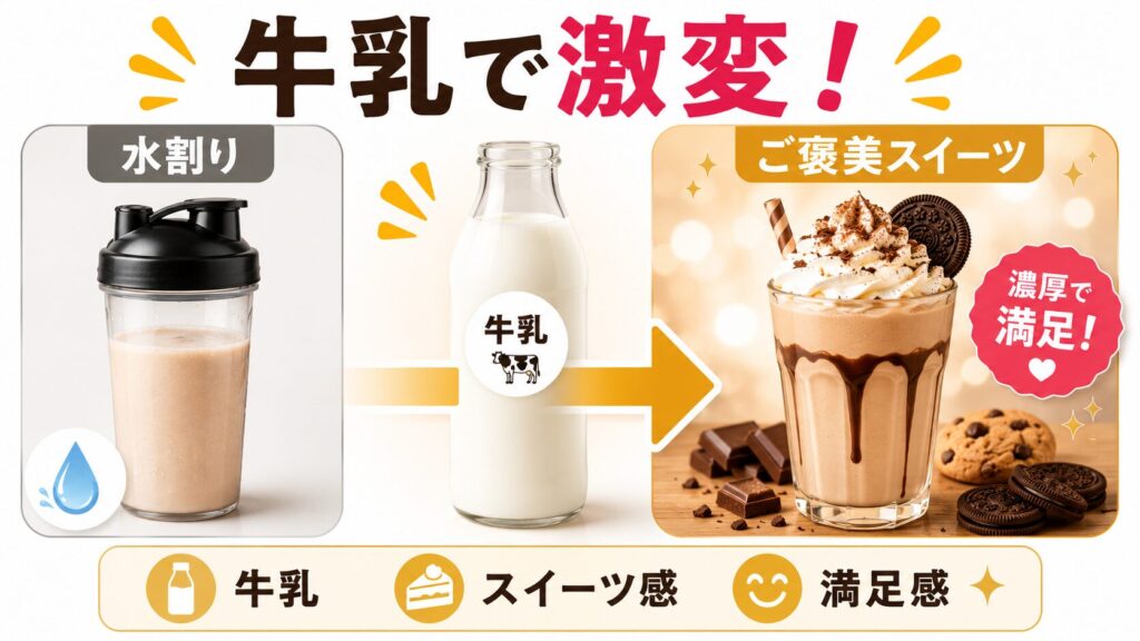 ご褒美スイーツとして濃厚さを出すなら牛乳割り