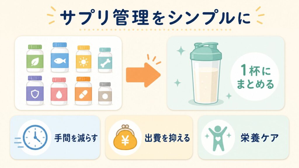 プロテインだけでなくビタミンや鉄分、カルシウムもまとめて摂取したい人