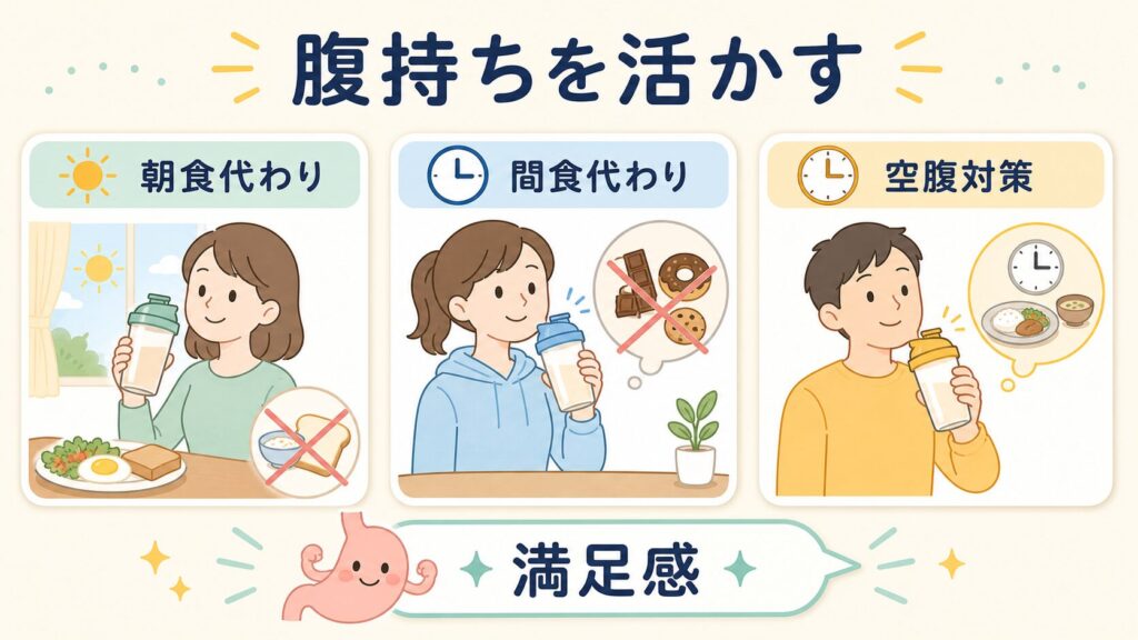 腹持ちの良さを活かして、置き換えダイエットや間食代わりに使いたい人