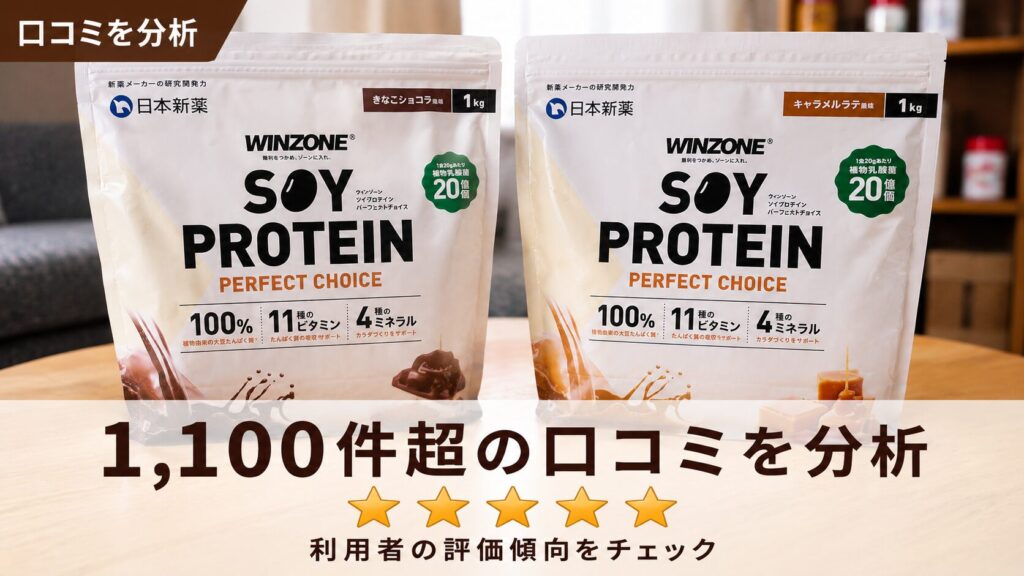 ウィンゾーンソイプロテインの口コミ星評価まとめ